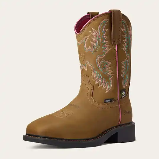 Cover image of Brown Ariat Krista MetGuard Steel Toe Women's