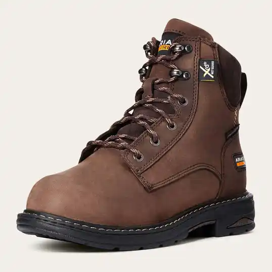 Cover image of OILY DISTRESSED BROWN Ariat Casey 6" Metguard Comp Toe Women's