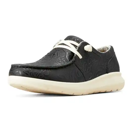 Cover image of Black Floral Emboss Ariat Hilo Women's