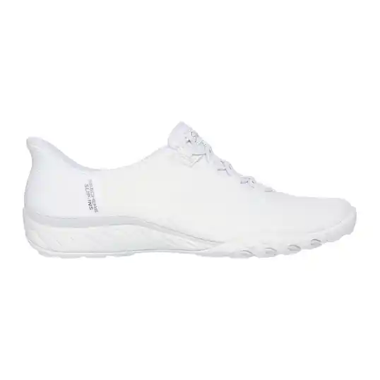 Cover image of White Skechers Slip-ins Breathe Easy Knitty Waves Women's