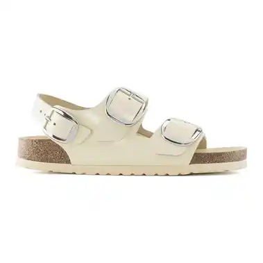 Image 4 of Birkenstock Milano Big Buckle Natural Leather Patent Narrow Women's