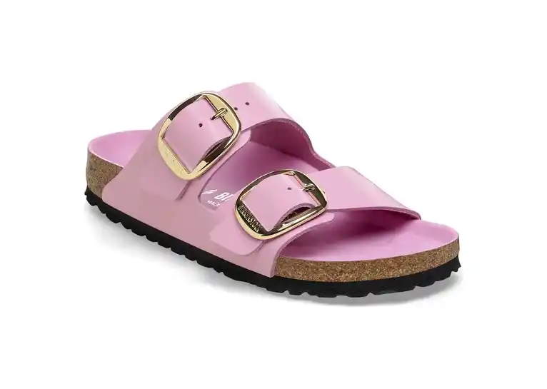 Image 1 of Birkenstock Arizona Big Buckle Natural Leather Patent Narrow Women's
