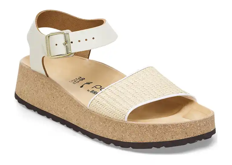 Image 1 of Birkenstock Glenda Natural Leather Synthetics Narrow Women's