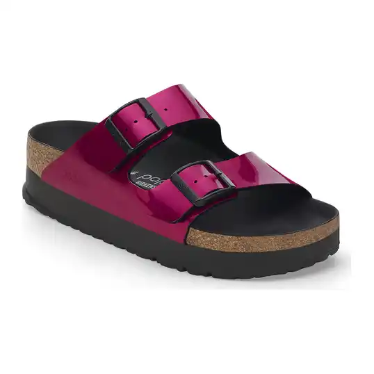 Cover image of Steel Magenta Birkenstock Arizona Flex Platform Birko-Flor Patent Narrow Women's