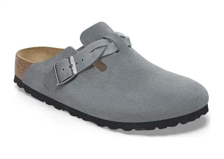 Image 1 of Birkenstock Boston Braided Suede Leather Narrow Women's
