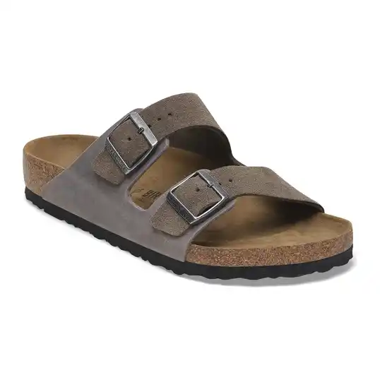 Cover image of Concrete Gray Birkenstock Arizona Mixed Leather Regular Men's