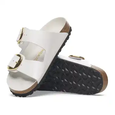 Image 2 of Birkenstock Arizona Hammered Big Buckle Natural Leather Patent Narrow Women's