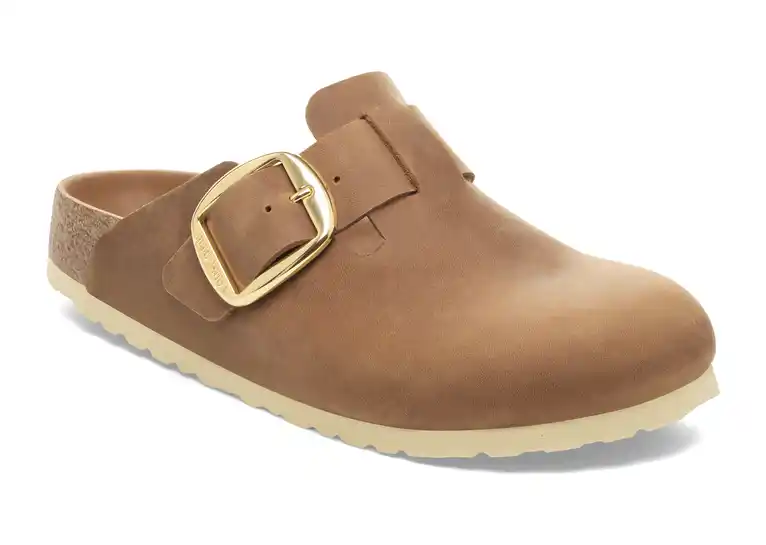 Image 1 of Birkenstock Boston Big Buckle Hex Natural Oiled Leather Narrow Women's