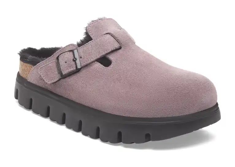 Image 1 of Birkenstock Boston Chunky Shearling Suede Leather Narrow Women's