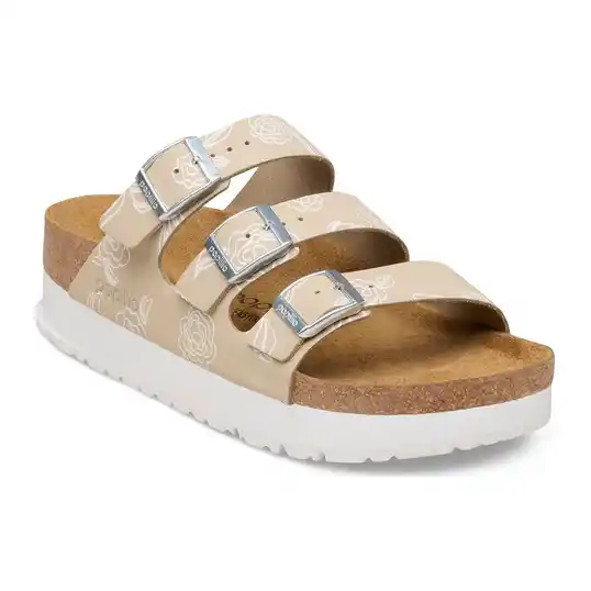 Cover image of Flowers Oyster Birkenstock Florida III Flex Platform Nubuck Narrow Women's