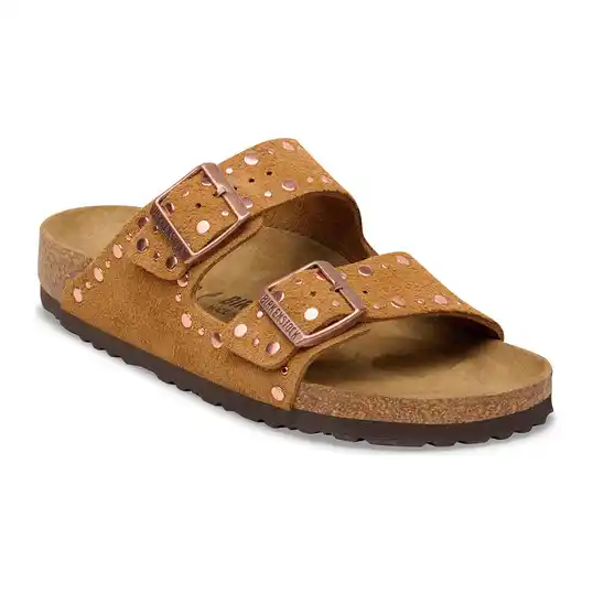 Cover image of MINK Birkenstock Arizona Rivet Suede Narrow Women's