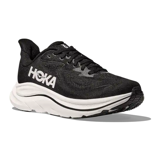 Cover image of BLACK/WHITE HOKA Clifton 10 Women's