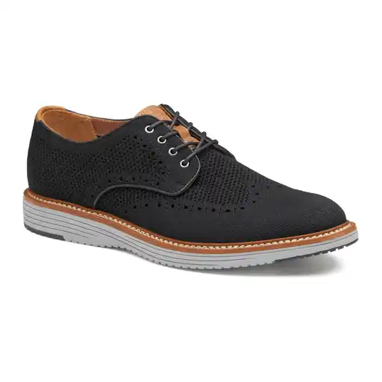 Cover image of BLACK KNIT Johnston & Murphy Upton Knit Wingtip Men's