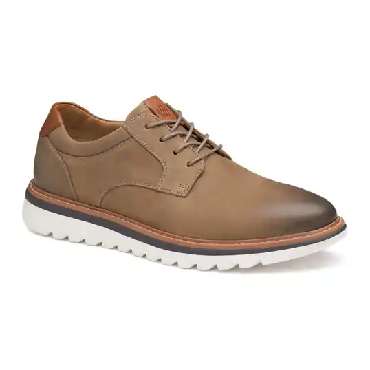Cover image of Dark Taupe Nubuck Johnston & Murphy Braydon Plain Toe Men's
