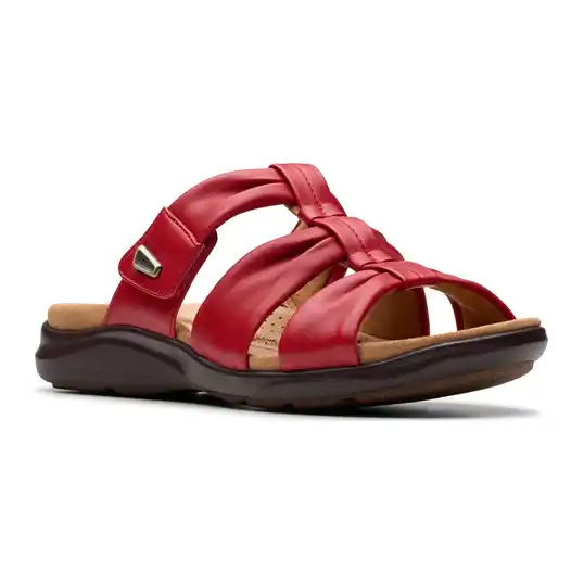 Cover image of CHERRY RED Clarks Kitly Slide Women's