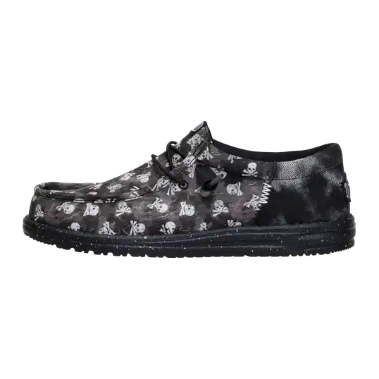 Cover image of Black/Black Oyster Hey Dude Wally Funk Skull Print Men's