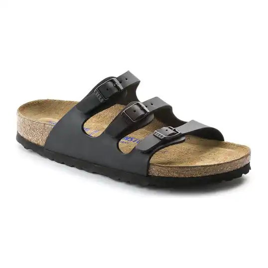 Cover image of Black Birkenstock Florida Soft Footbed Birko Flor Narrow Women's