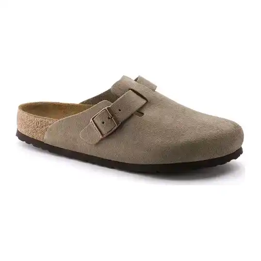 Cover image of TAUPE Birkenstock Boston Soft Footbed Suede Regular Unisex