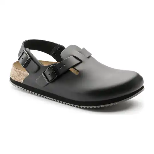 Cover image of Black Birkenstock Tokio Super Grip Leather Narrow Women's