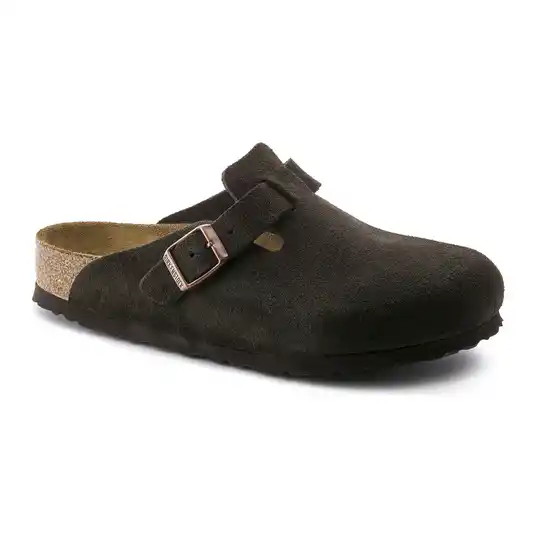 Cover image of MOCHA Birkenstock Boston Soft Footbed Suede Regular Unisex