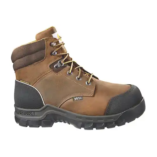 Cover image of Brown Carhartt Rugged Flex 6" Waterproof Met Guard Composite Toe Work Boot Men's