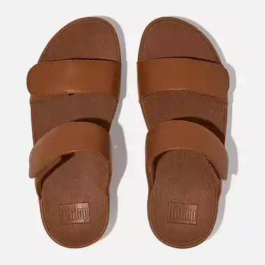 Image 3 of Fitflops Lulu Adjustable Leather Slides Sandals Women's