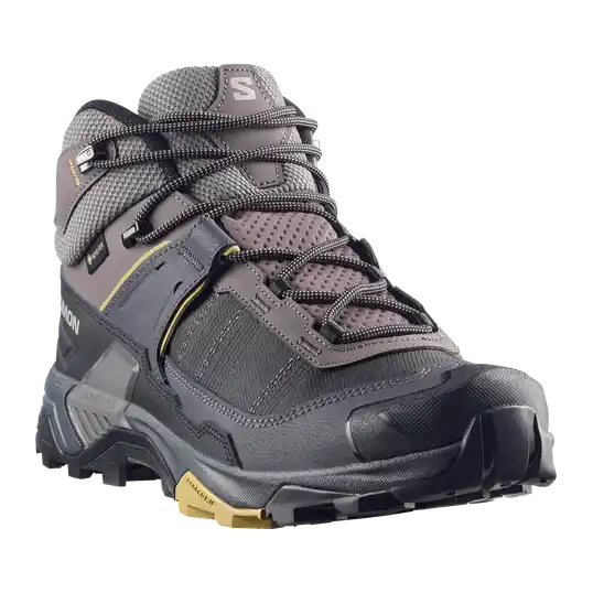 Cover image of Dark Gull Gray / Asphalt / Willow Salomon X Ultra 5 Mid Wide Gore-Tex Men's