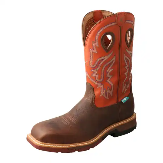 Cover image of Brown & Orange Twisted X 12" Western Waterproof Nano Toe Boot Men's