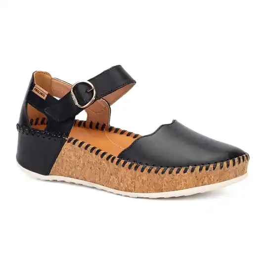 Cover image of Black | Black Pikolinos Marina Wedge Closed Toe Sandal Women's